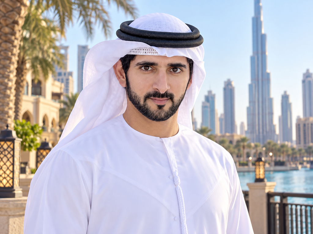 Fazza Portrait Beneath the Burj Khalifa