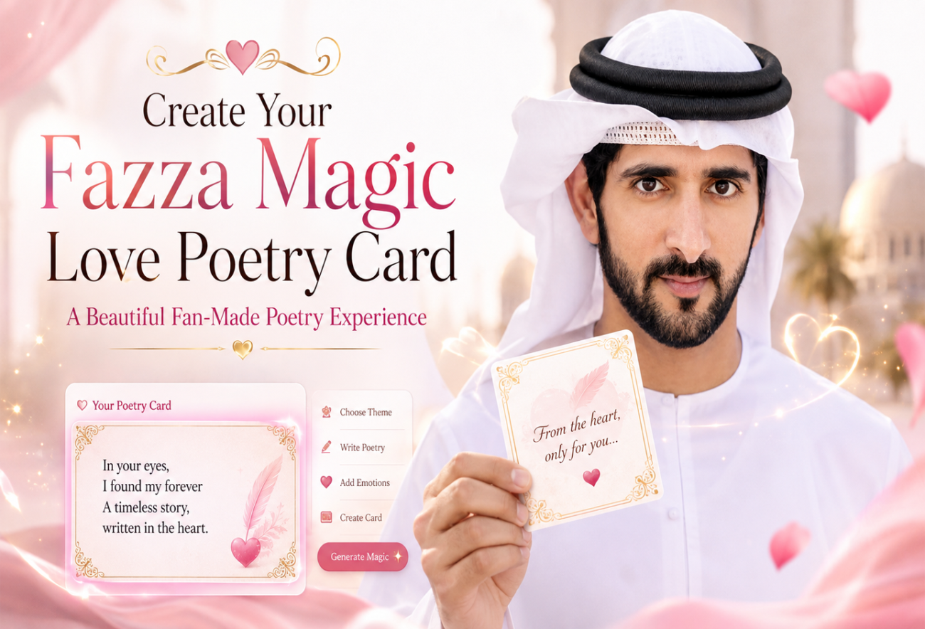 Create Your Fazza Magic Love Poetry Card